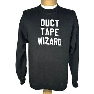 Vintage 90’s Duct Tape Wizard Puff Letters Custom Crewneck Sweatshirt